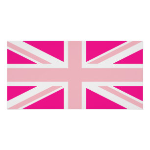 Pôster Union Jack Rosa Profundo