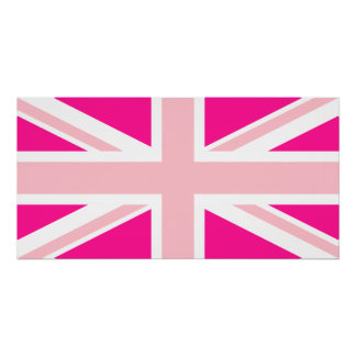 Pôster Union Jack Rosa Profundo