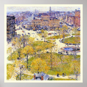 Poster Union Square em Primavera por Frederick Childe Has