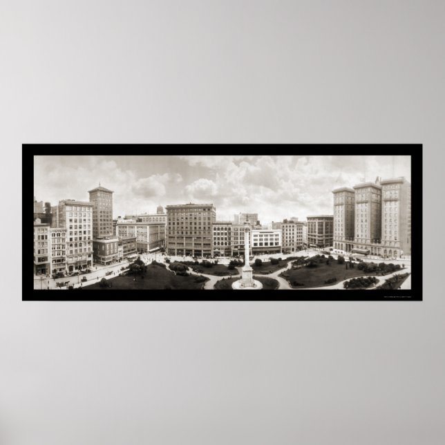 Pôster Union Square San Francisco CA Foto 1910 (Frente)