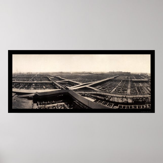 Pôster Union Stockyards Foto 1907 (Frente)