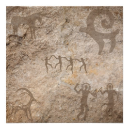 Pôster Unique Southwest Petroglyph Native Paintings