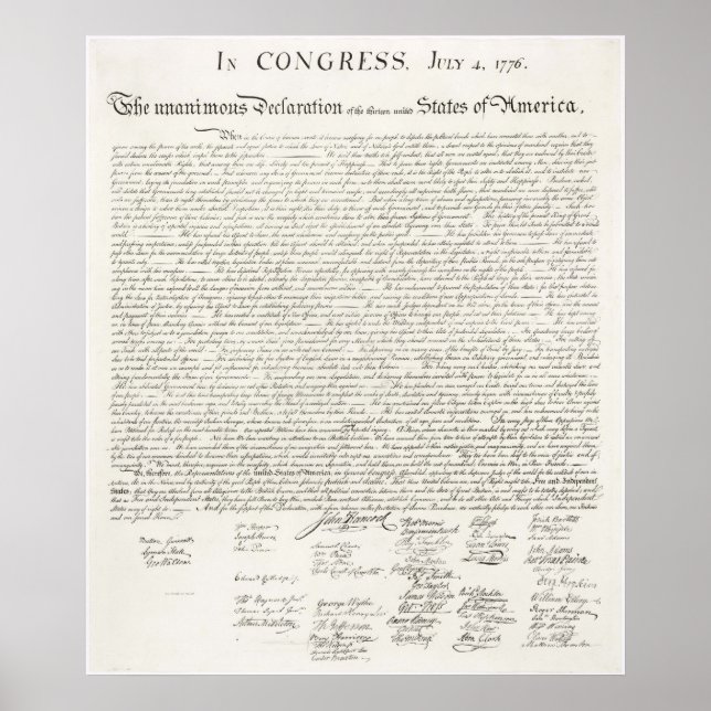 Pôster United States Declaration of Independence (Frente)