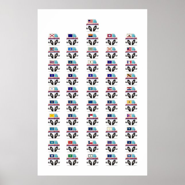 Pôster United States Mail Trucks (Frente)