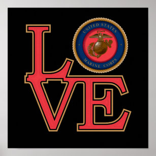 Poster United States Marine Corps Love