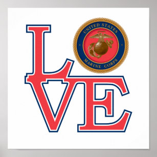 Poster United States Marine Corps Love