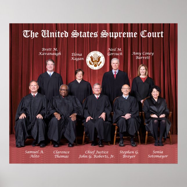 Poster United States Supreme Court Justices & Seal 2021 (Frente)