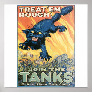 Poster United States Tank Corps. por volta de 1918