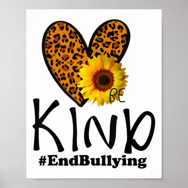 Poster Unity Day Orange Be Kind Leopard Heart Anti Bullyi (Frente)