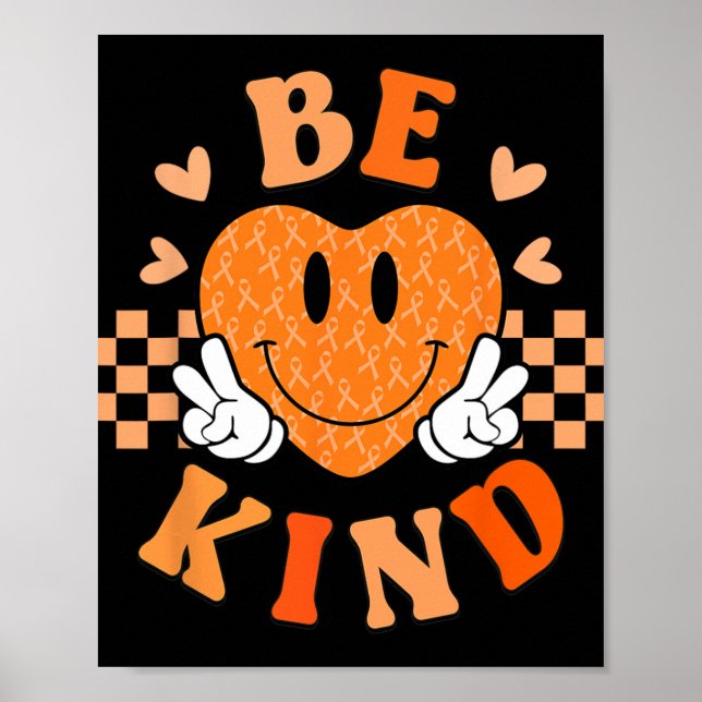 Poster Unity Day Orange Heart Be Kind Anti Bullying Teach (Frente)