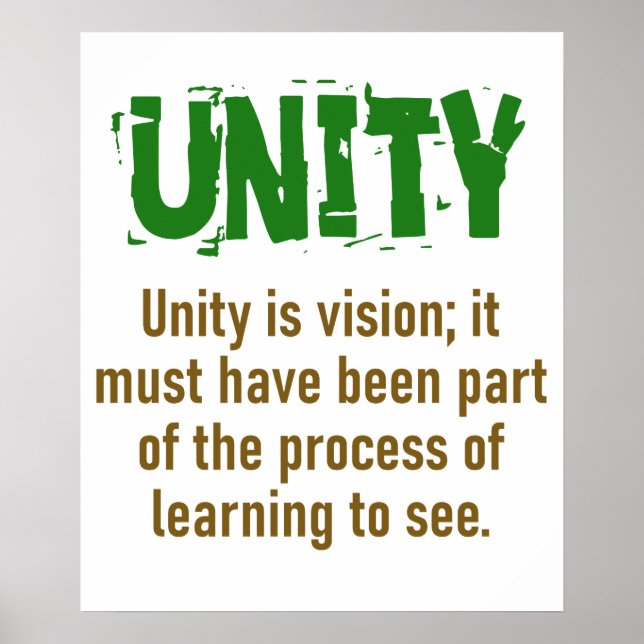 Poster Unity Is Vision - Unity Quote (Frente)