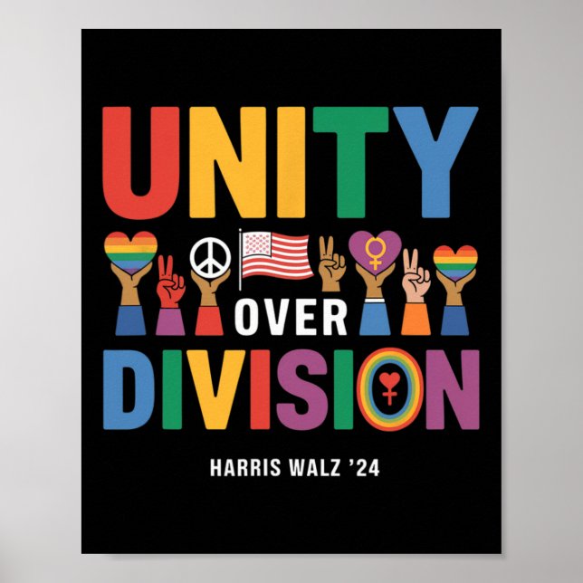 Poster Unity Over Division Pride Harris W 24 (Frente)