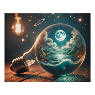 Pôster Universe in a Bulb – Dreamscape of Light and Water