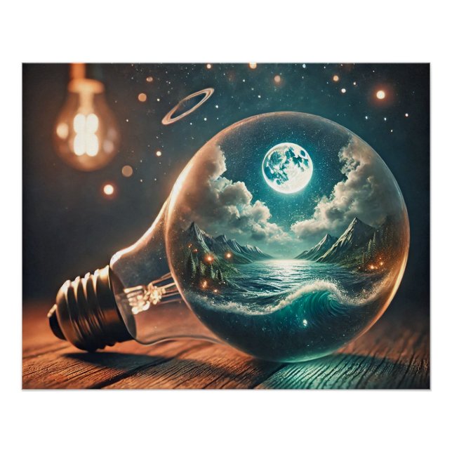 Pôster Universe in a Bulb – Dreamscape of Light and Water (Frente)