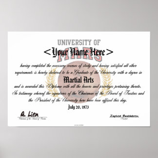 Poster Universidade de Marte Diploma