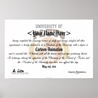Pôster Universidade de Plutão Diploma