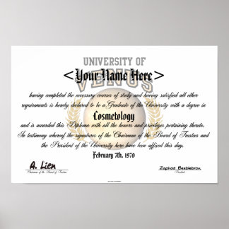 Pôster Universidade de Vênus Diploma
