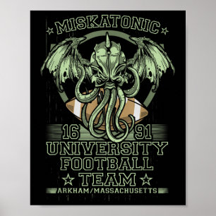 Poster Universidade Miskatonic 1690 Futebol Team Cthulhu