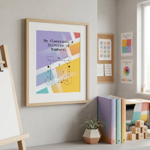 Poster Universo de Números da Sala de Aula Mundo da Mat