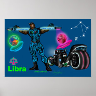 Poster Universo do Zodíaco - Cartaz de Libra