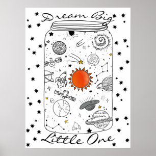 Poster Universo em um Jarro Sonhe Grande Pouco Um