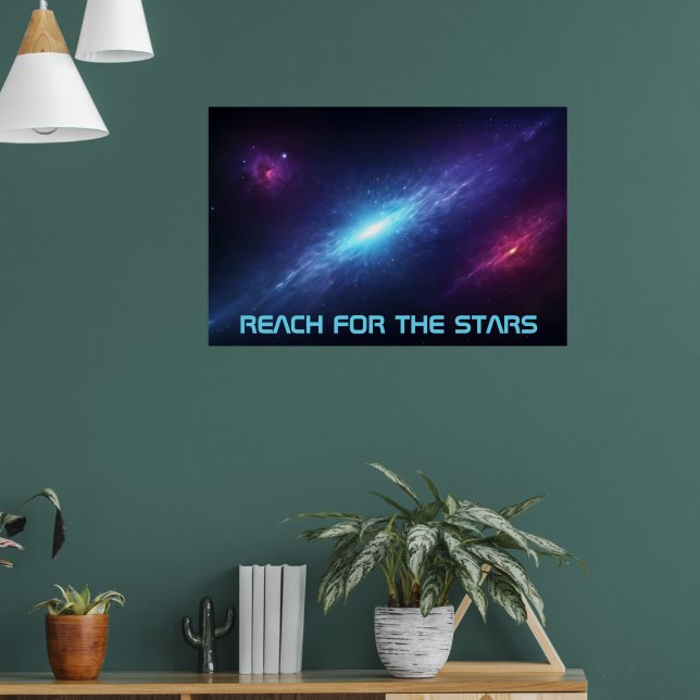 Poster Universo Épico de Ficção Científica Nebulosa Azul  (Sala de Estar 1)