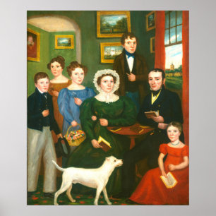Poster Unknown Family with Terrier, British Fine Art