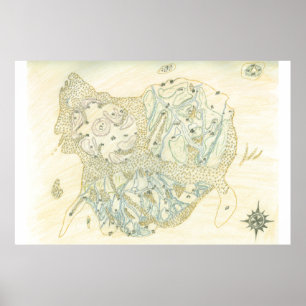 Pôster Unlabeled Map of Trino