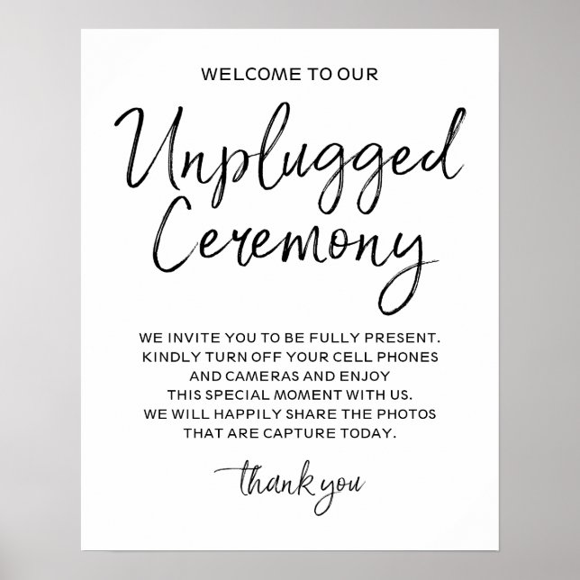 Poster Unplugged Ceremony 16x20 Sign (Frente)