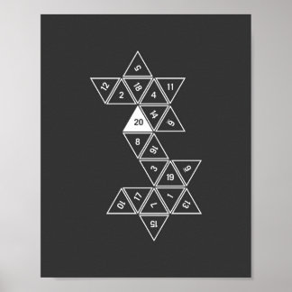 Poster Unrolled D20