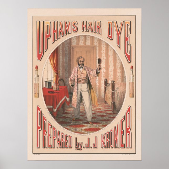Poster Uphams Hair Dye, Circa 1864 (Frente)