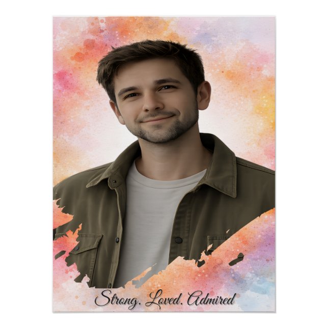 Pôster Upload His Photo- Personalized Custom Gift for Him (Frente)