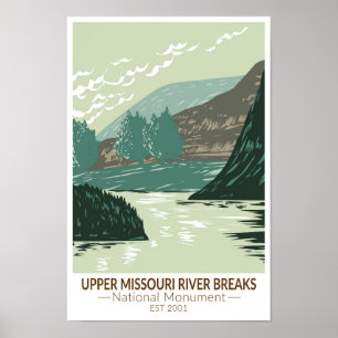Poster Upper Missouri River Breaks Monumento Nacional