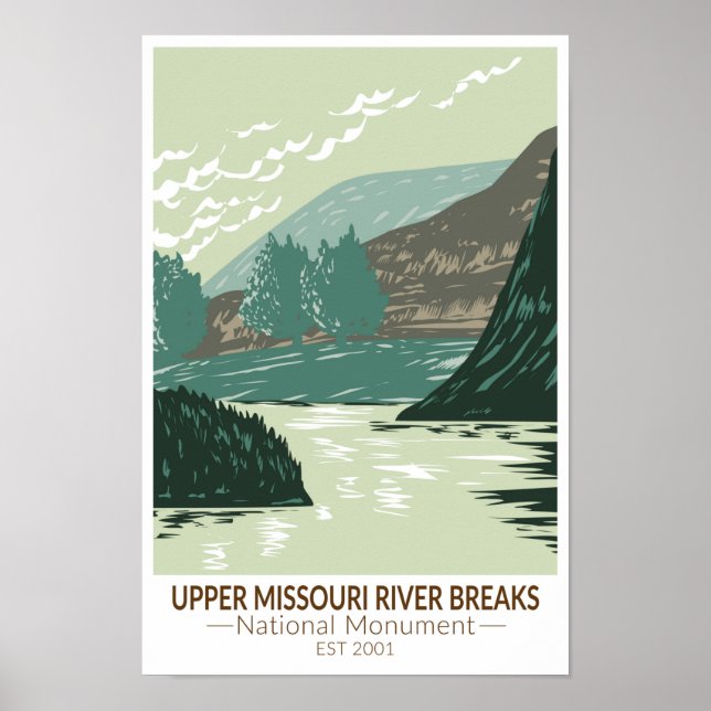 Poster Upper Missouri River Breaks Monumento Nacional (Frente)