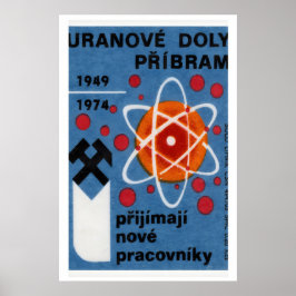 Poster Uranium Mining - Matchbox Print - Czech Wall Art