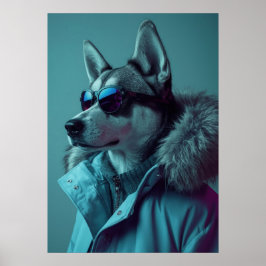 Poster Urban Arctic Style Husky Portrait