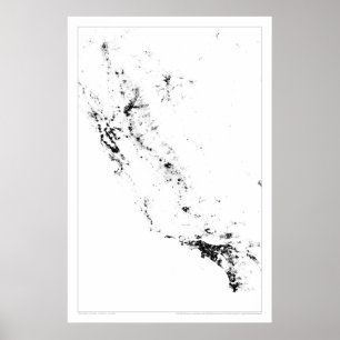 Pôster Urban California Census Dotmap
