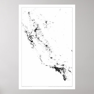 Pôster Urban California Census Dotmap