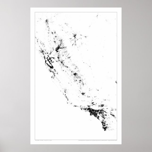 Pôster Urban California Census Dotmap (Frente)
