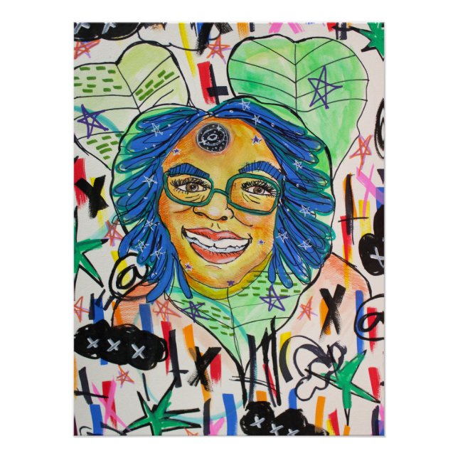 Pôster Urban Edgy Abstract Graffiti Poster | Summer Kaos (Frente)