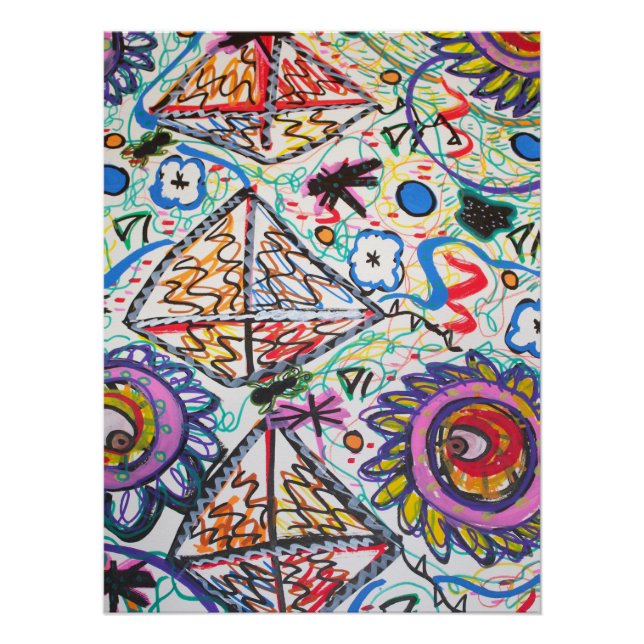 Pôster Urban Edgy Abstract Graffiti Poster | Tag Angels (Frente)