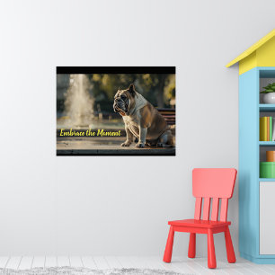 Poster Urban Elegance: Bulldog Inglês no Parque