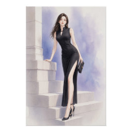 Pôster URBAN FLUID ELEGANCE — Midnight Orchid Poster