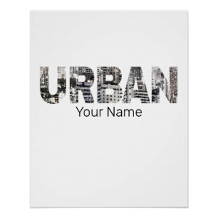 Pôster Urbanas - Letra de Capital Urbana - Design de Vint