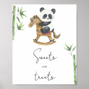Poster Ursa Panda - doces e guloseimas para chá de bebê