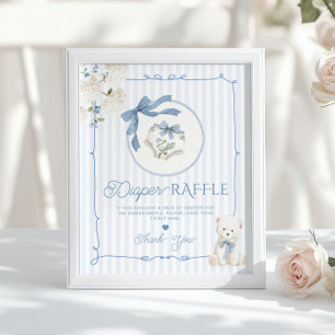 Poster Ursa Teddy Chinoiserie Laço Diadema sorteio