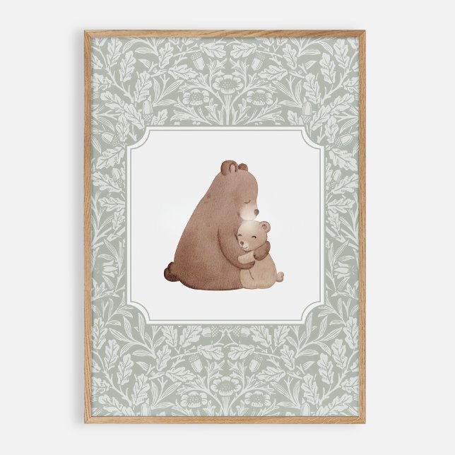 Poster Ursinho-aquarela, berçário-vintage (Criador carregado)