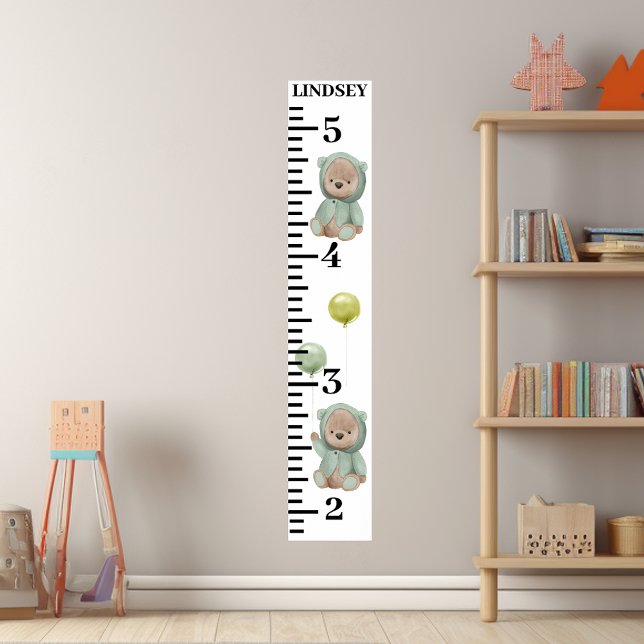 Poster Ursinho Balões Verdes (Criador carregado)