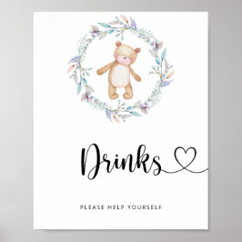 Poster ursinho Drinks sirva-se