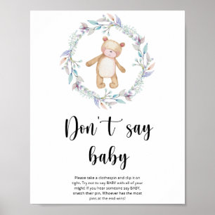 Poster Ursinho Não diga bebê 